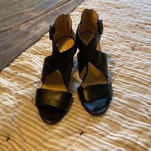 Size 10 strappy black heels